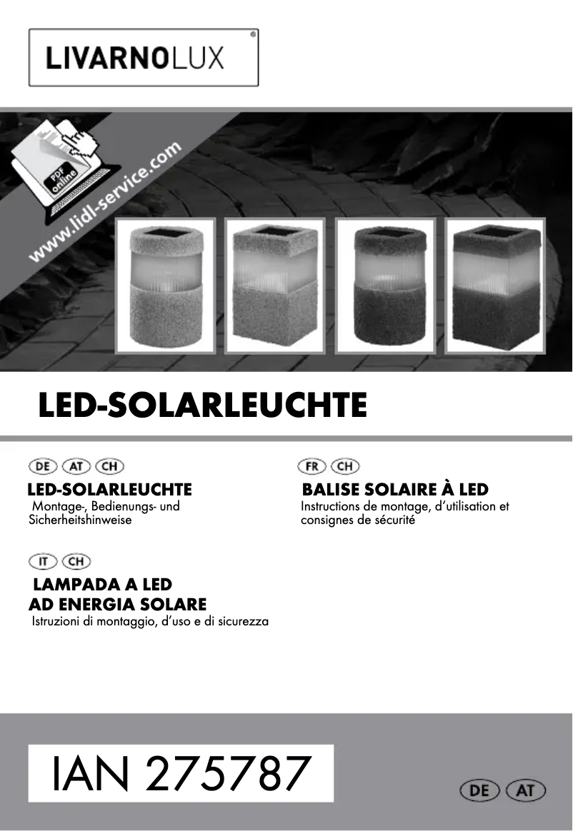 Image de la première page du manuel de l'appareil IAN 275787