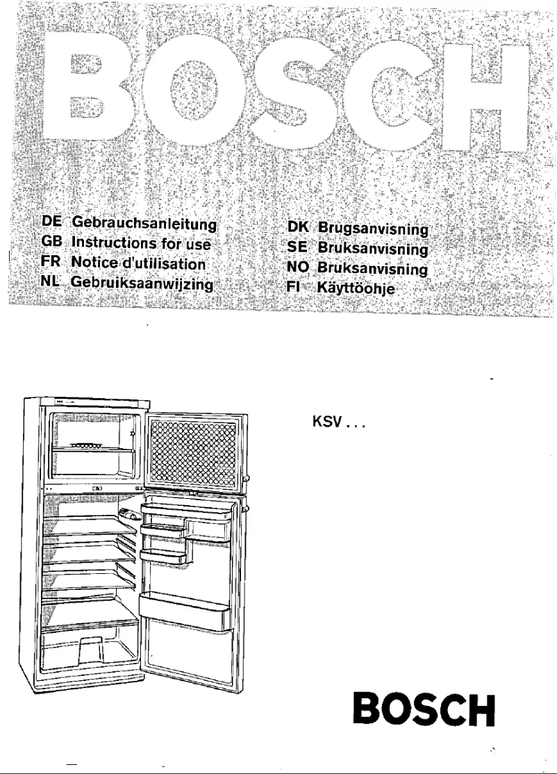 Page n°1 - Manuel utilisateur Bosch KSV2905