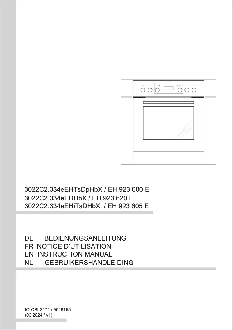 Página 1 del manual Manual de usuario Amica EH 923 600 E