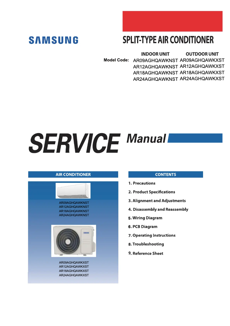 Page 1 de la notice Manuel utilisateur Samsung AR12AGHQAWKXST