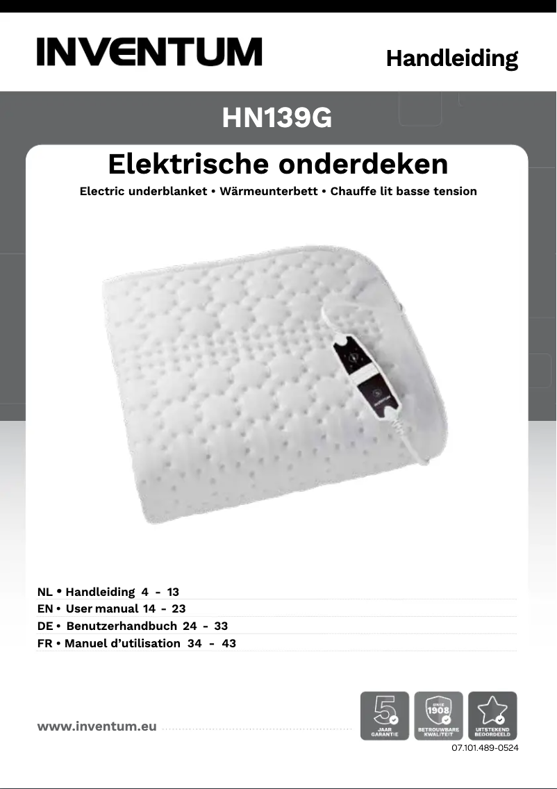 Page 1 de la notice Manuel utilisateur Inventum HN139G