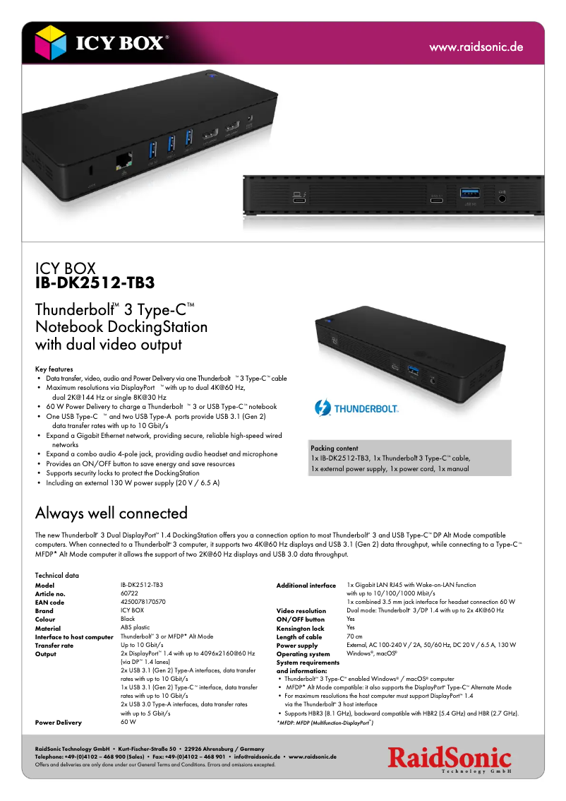 Image de la première page du manuel de l'appareil IB-DK2512-TB3