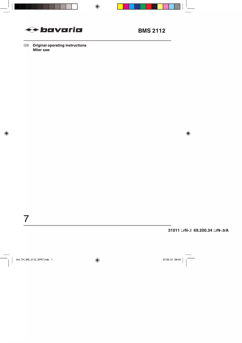 Page n°1 - Manuel utilisateur Bavaria BMS 2112