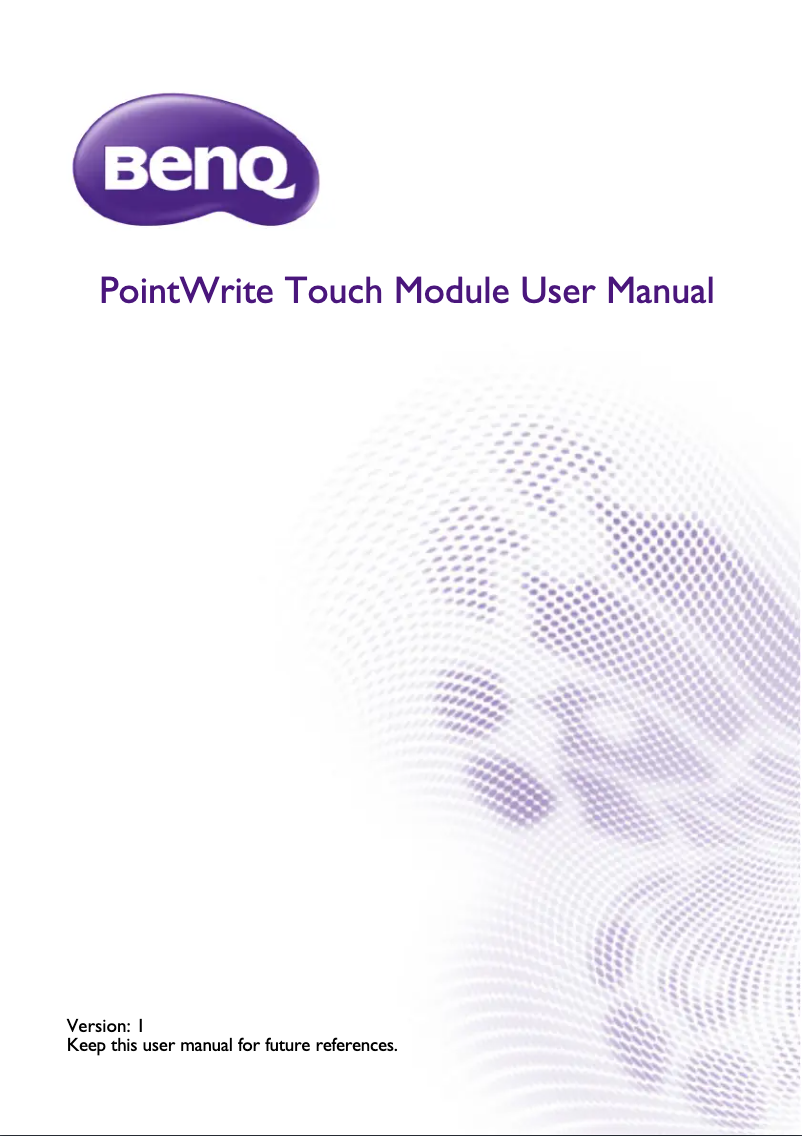 Image de la première page du manuel de l'appareil PointWrite Touch Module