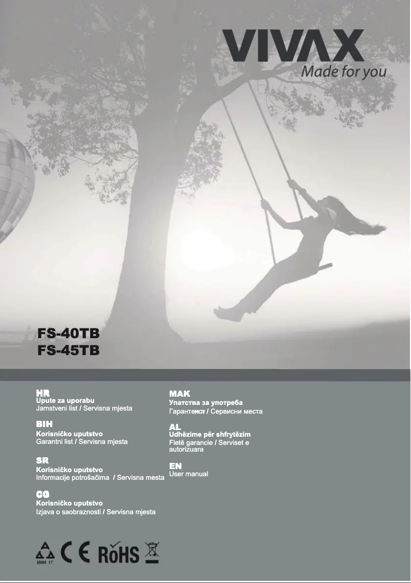 Page 1 de la notice Manuel utilisateur Vivax FS-45TB