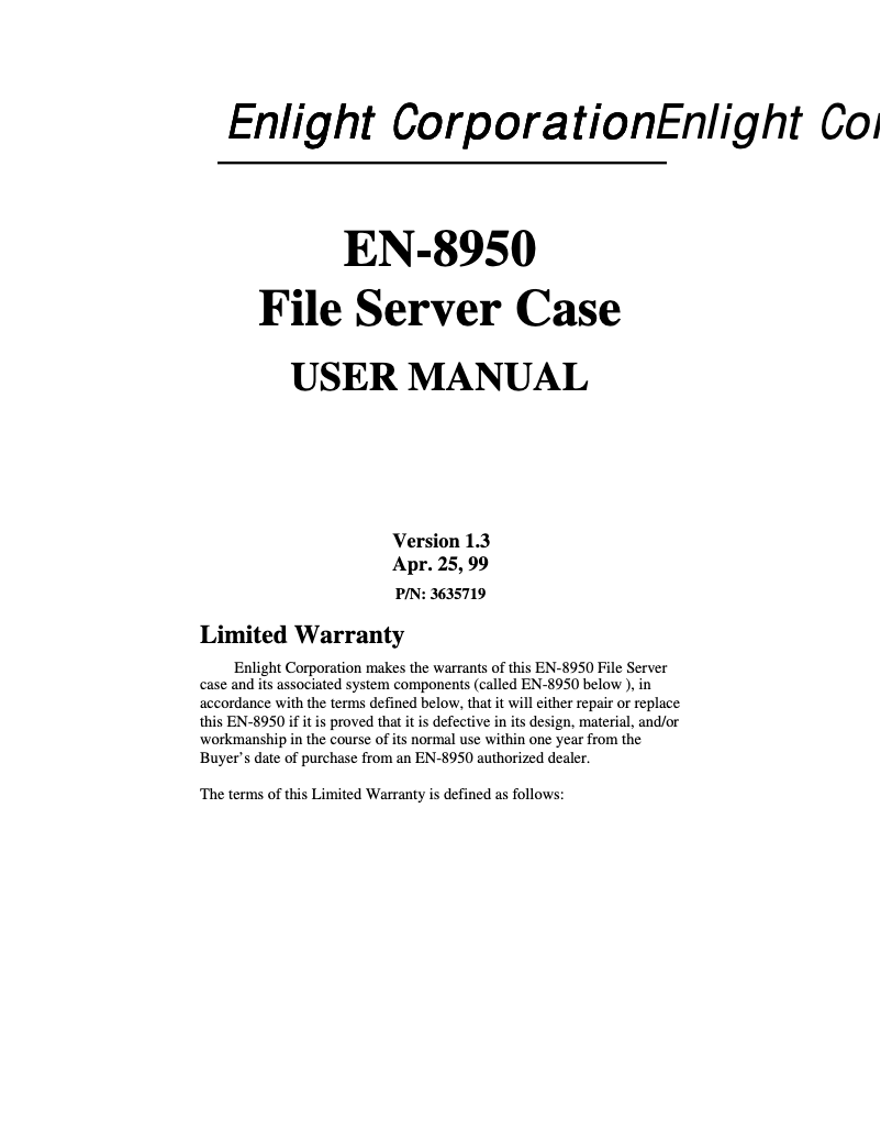 Image de la première page du manuel de l'appareil EN-8950