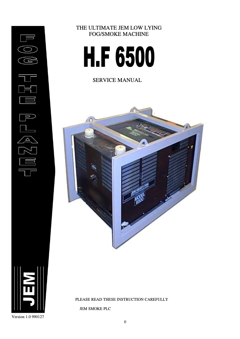 Page 1 de la notice Manuel utilisateur Martin Jem Heavy Fog 6500