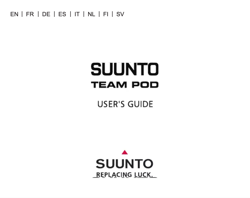 Página 1 del manual Manual de usuario Suunto Team Pod
