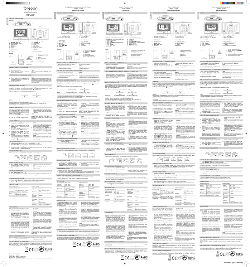 Page 1 de la notice Manuel utilisateur Oregon Scientific TW369