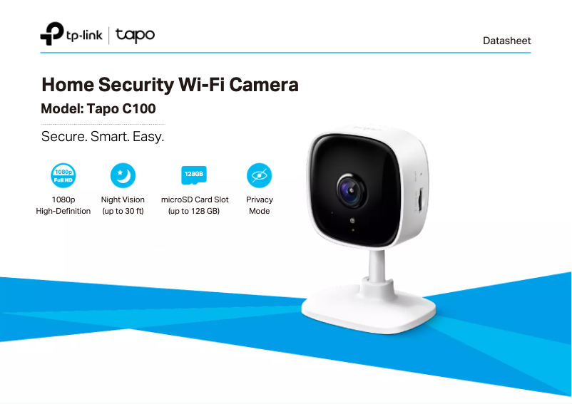 Page 1 de la notice Fiche technique TP-Link Tapo C100