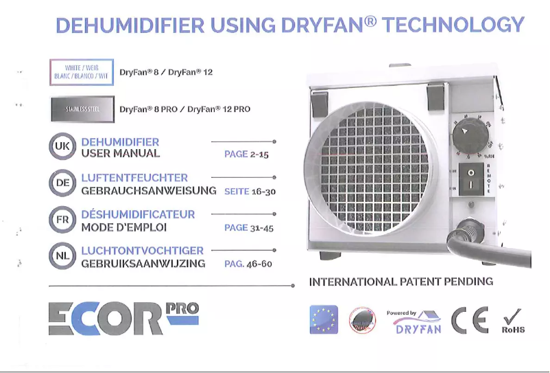 Page n°1 - Manuel utilisateur Ionmax EcorPro DryFan