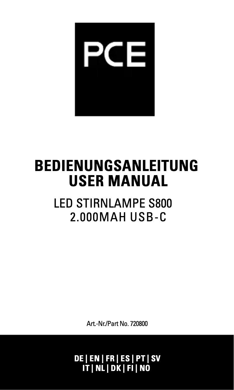 Image de la première page du manuel de l'appareil S800