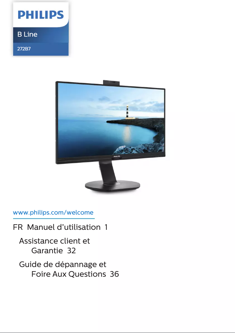 Image de la première page du manuel de l'appareil B Line 272B7QUBHEB