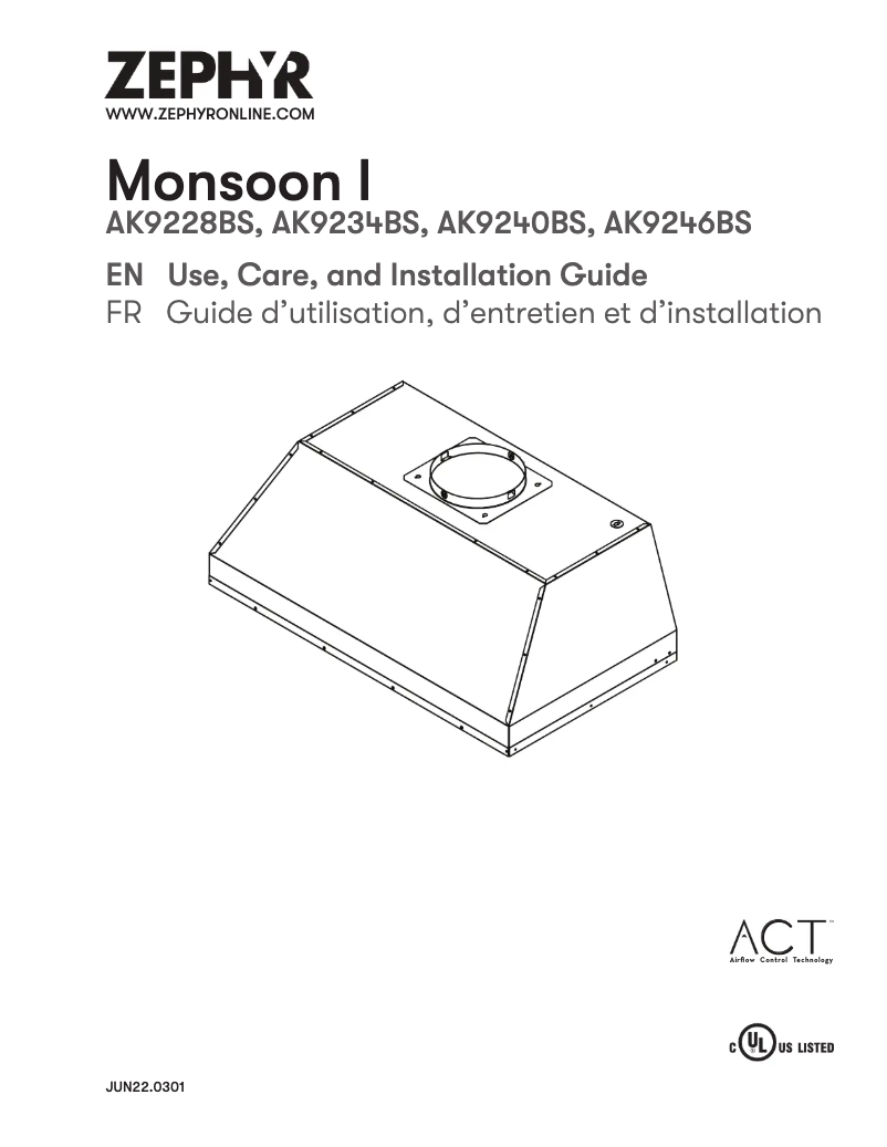 Image de la première page du manuel de l'appareil Monsoon I AK9246BS