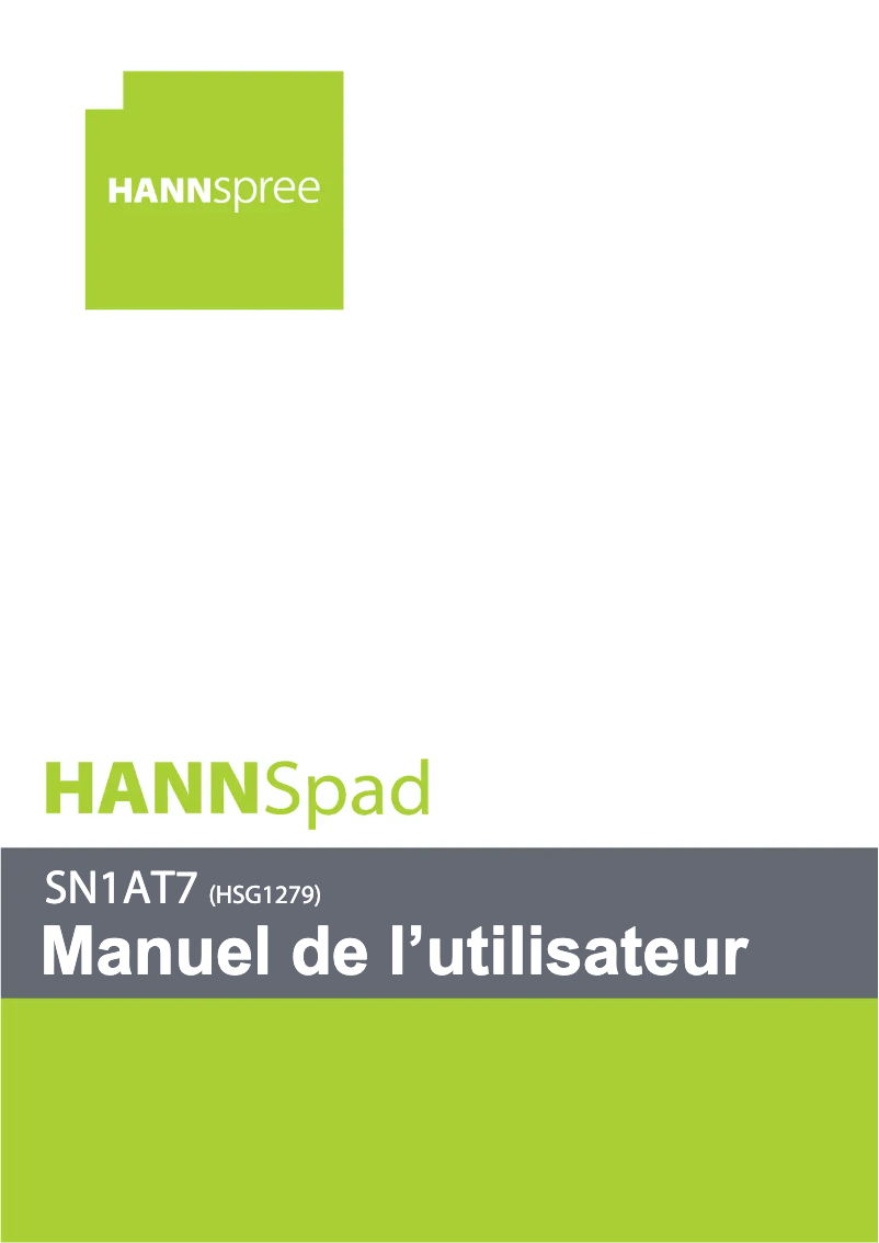 Image de la première page du manuel de l'appareil HANNSpad SN1AT7