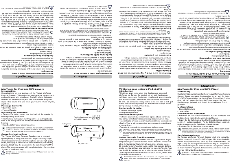 Page n°1 - Manuel utilisateur Targus AEM04EU