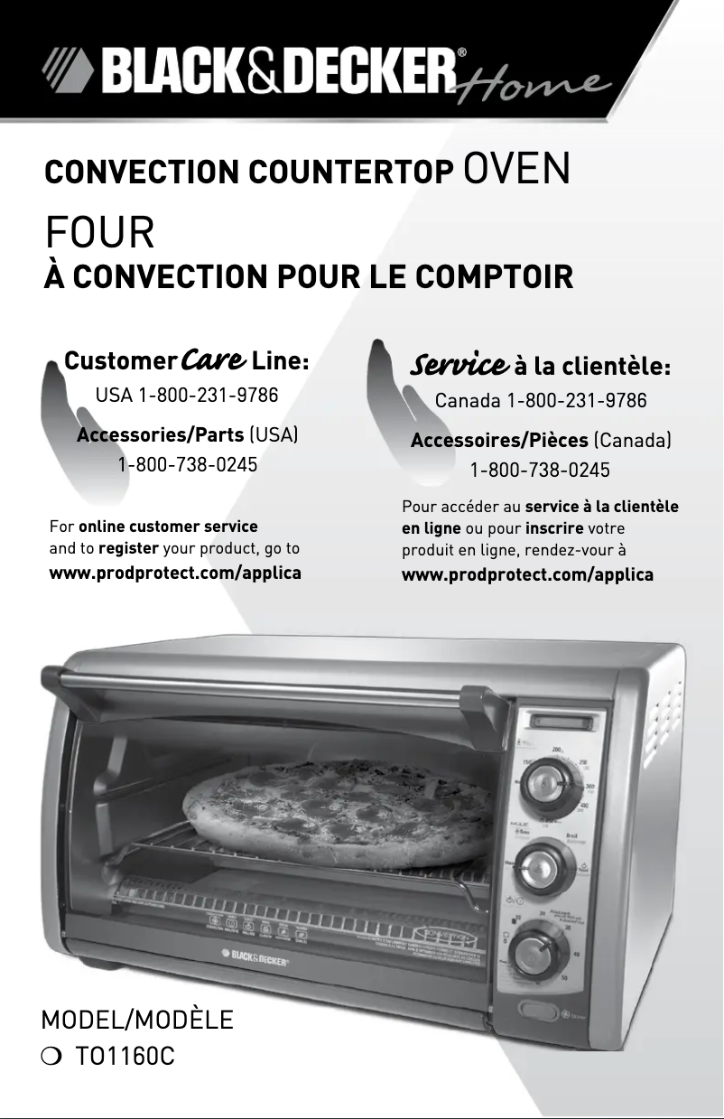 Page 1 de la notice Manuel utilisateur Black & Decker TO1160C