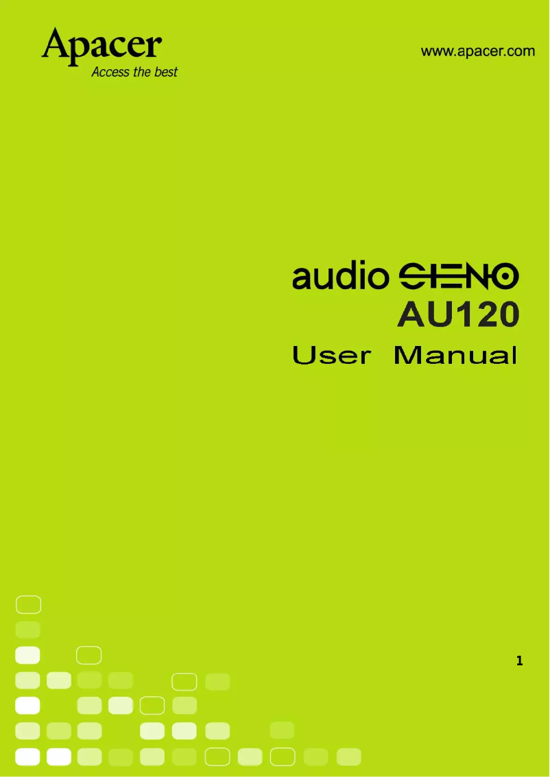 Page n°1 - Manuel utilisateur Apacer Audio Steno AU120 1GB