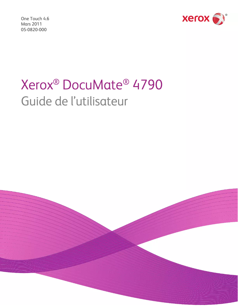 Page 1 de la notice Manuel utilisateur Xerox DocuMate 4790