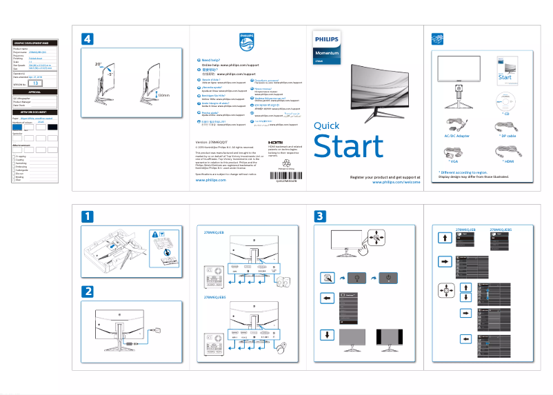 Imagen de la primera página del manual del dispositivo Momentum 278M6QJEB