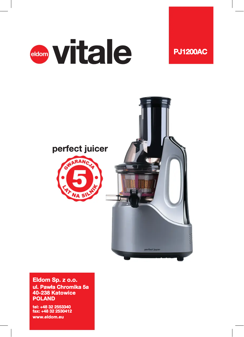 Page 1 de la notice Manuel utilisateur Eldom PJ1200AC