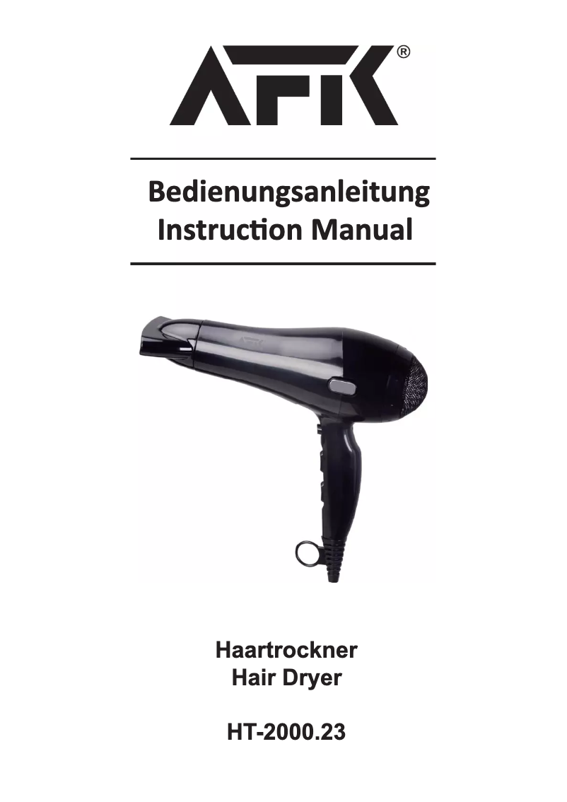 Page n°1 - Manuel utilisateur AFK HT-2000.23