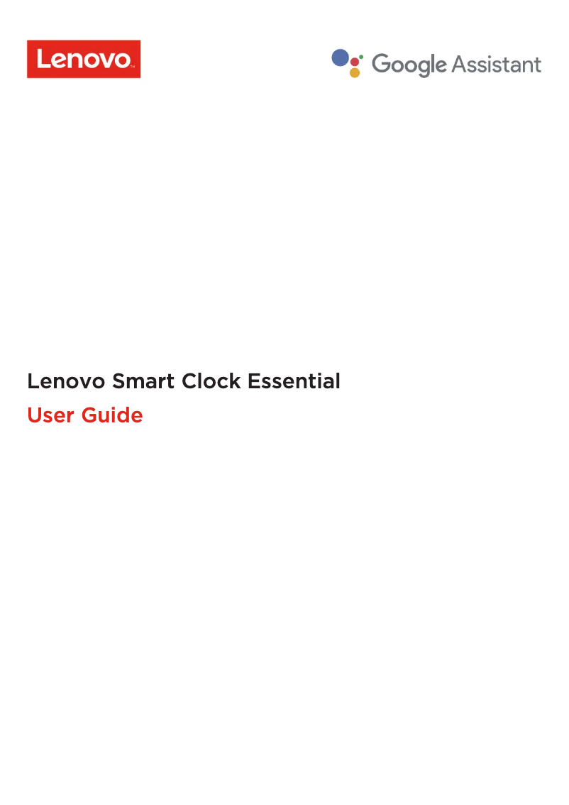 Page 1 de la notice Manuel utilisateur Lenovo Smart Clock Essential CD-4N341Y