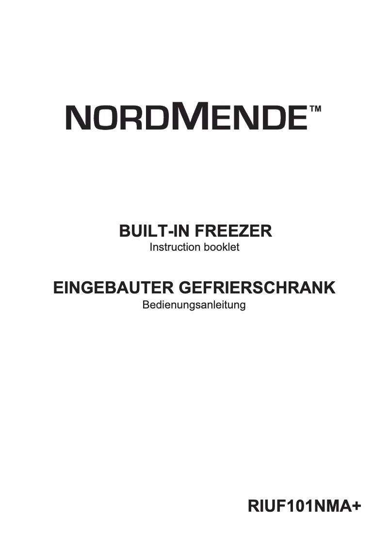 Page n°1 - Manuel utilisateur Nordmende RIUF101NMA