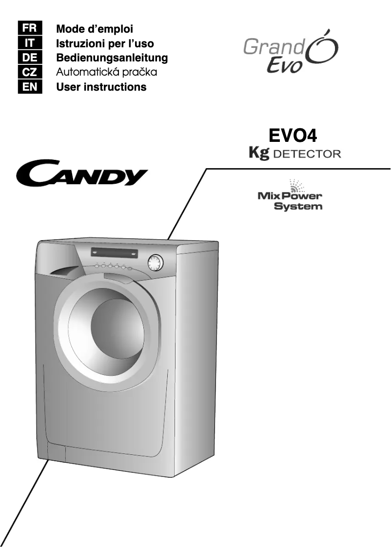 Page 1 de la notice Manuel utilisateur Candy EVO4 1273DW/1