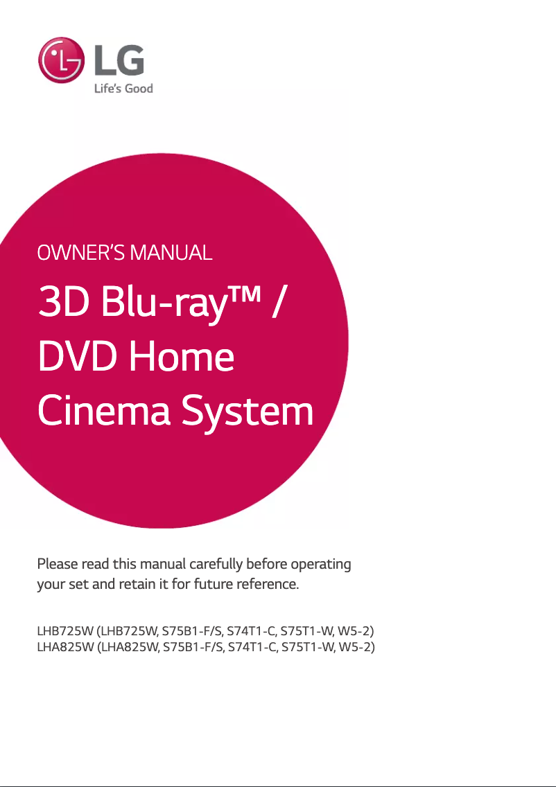 Página 1 del manual Manual de usuario LG LHA825W