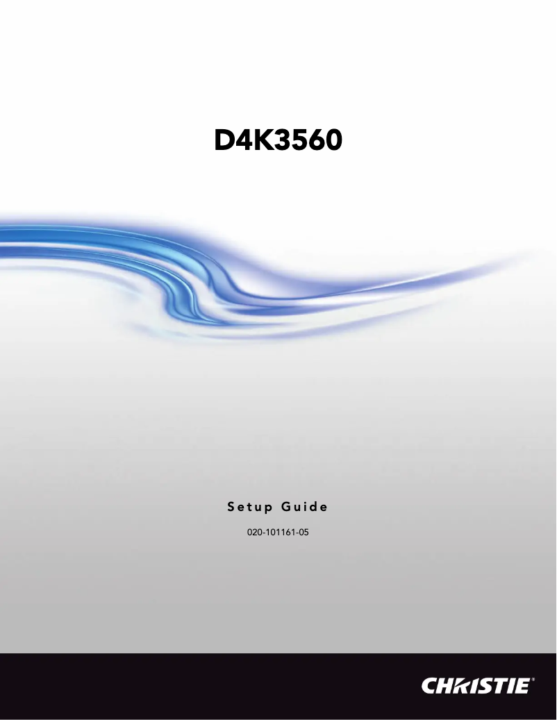 Page n°1 - Guide d'installation Christie D4K3560