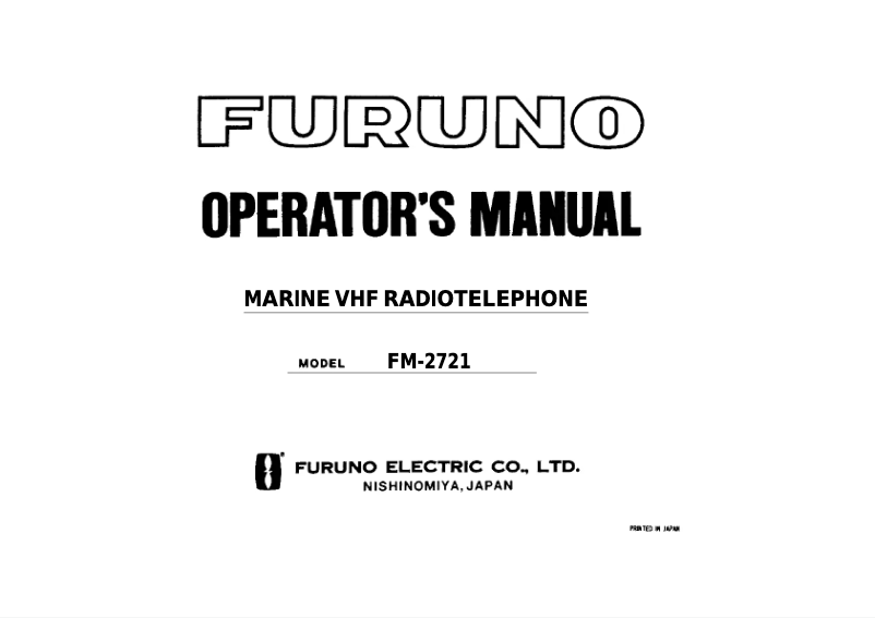 Page n°1 - Manuel utilisateur Furuno FM-2721