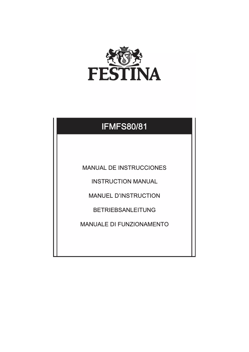 Page 1 de la notice Manuel utilisateur Festina F20287