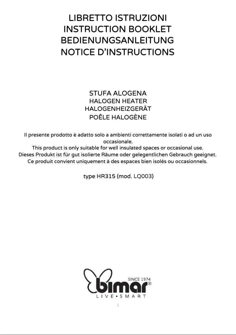 Image de la première page du manuel de l'appareil HR315
