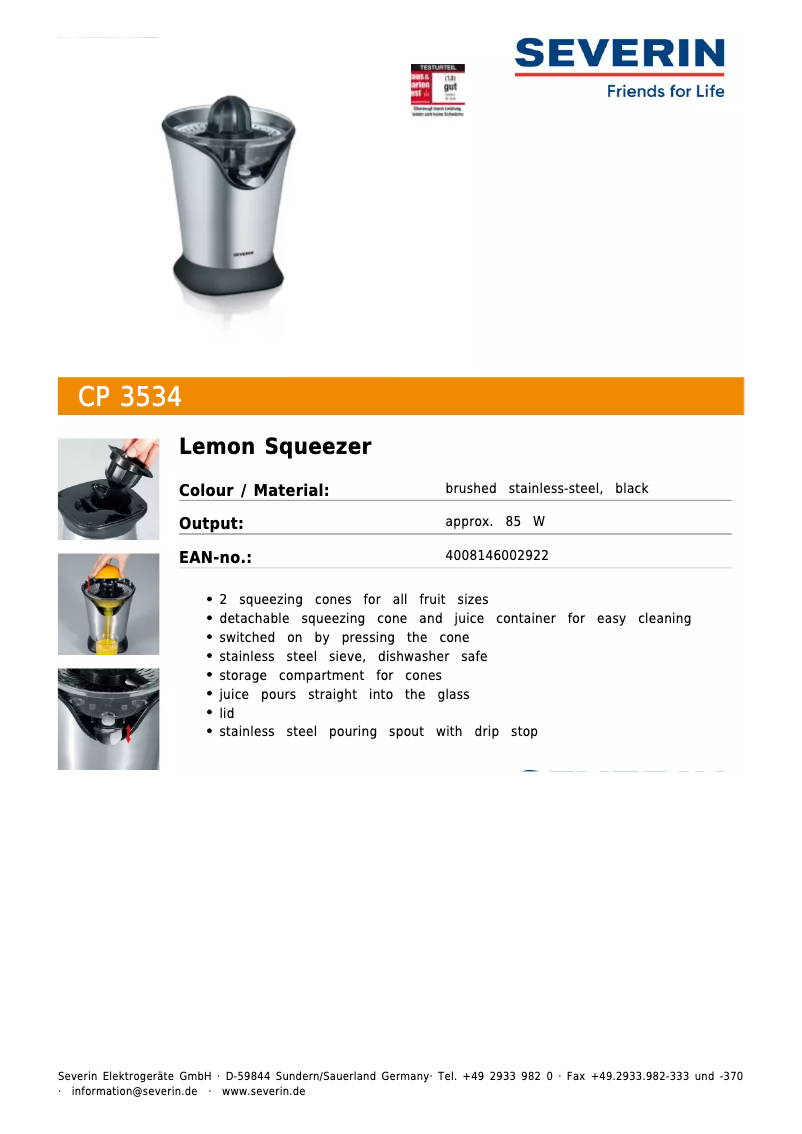 Image de la première page du manuel de l'appareil CP 3534