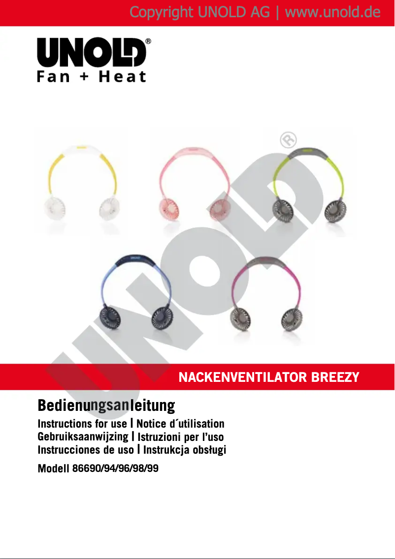 Image de la première page du manuel de l'appareil Breezy 86690