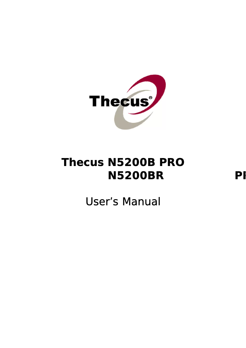 Page 1 de la notice Manuel utilisateur Thecus N5200Pro