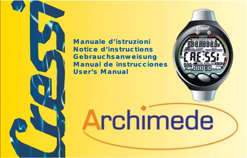 Page 1 de la notice Manuel utilisateur Cressi Archimede I