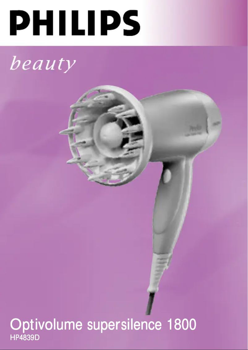 Page 1 de la notice Manuel utilisateur Philips HP4839