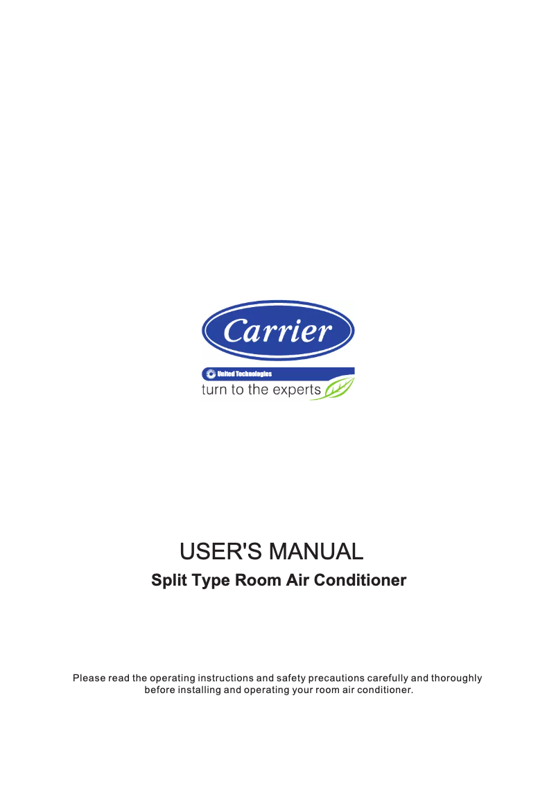Page n°1 - Manuel utilisateur Carrier Ester