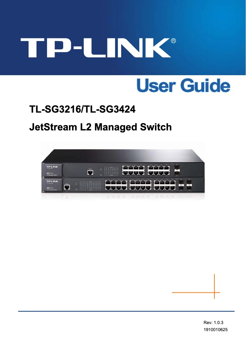 Image de la première page du manuel de l'appareil JetStream L2 Managed TL-SG3216