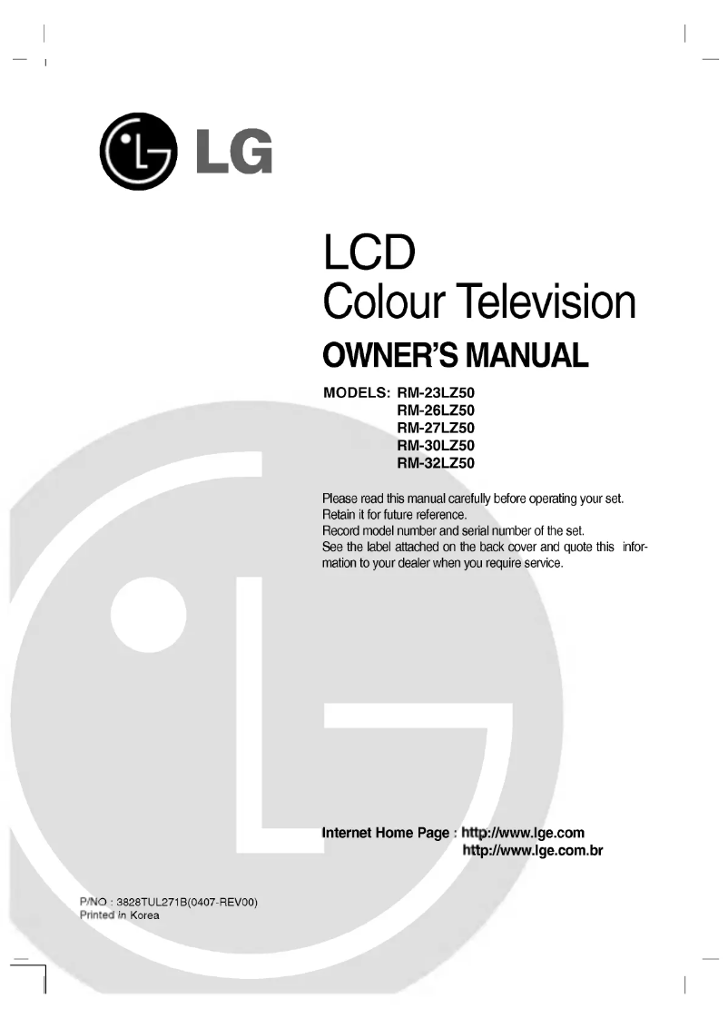 Página 1 del manual Manual de usuario LG RM-27LZ50