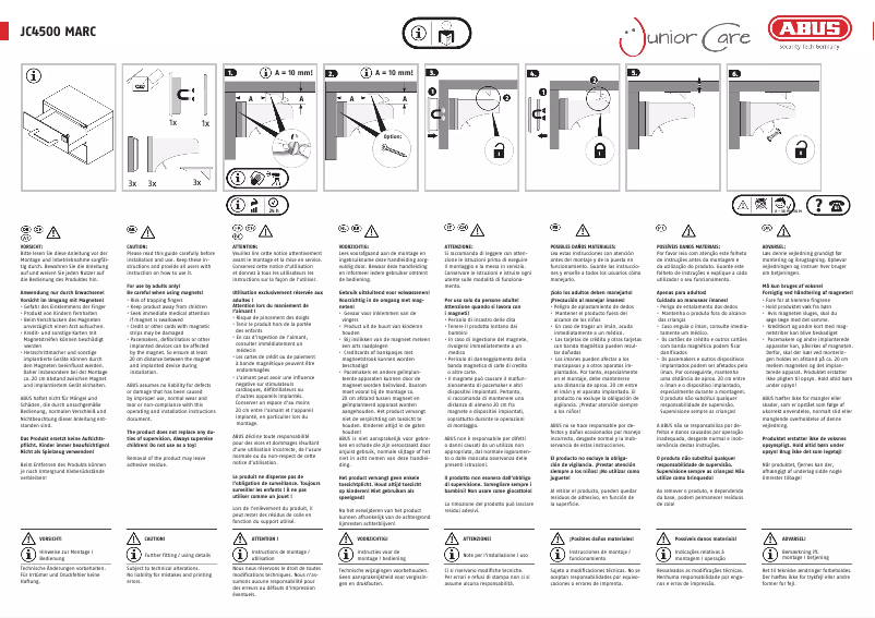 Page n°1 - Instructions / montage Abus MARC JC4500