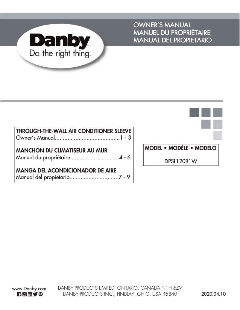 Página 1 del manual Manual de usuario Danby DPSL120B1W