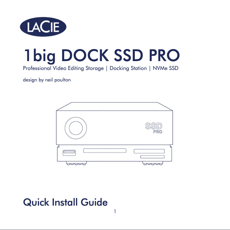 Image de la première page du manuel de l'appareil 1big Dock SSD Pro