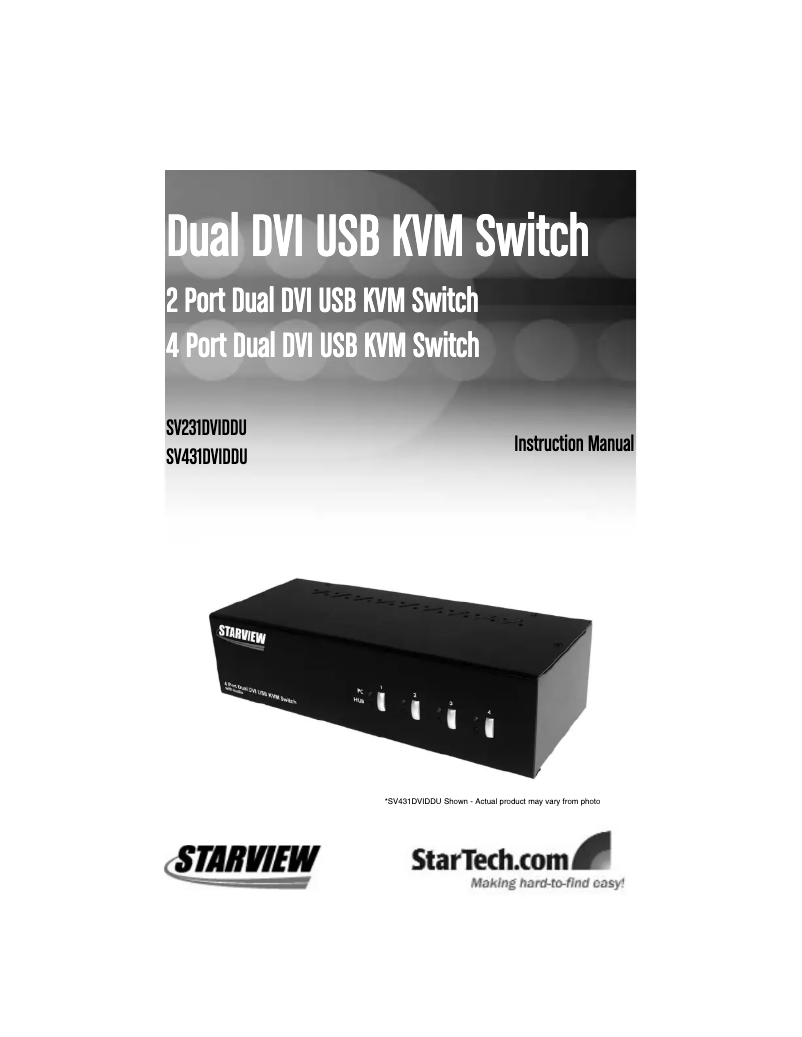 Page n°1 - Manuel utilisateur StarTech.com SV431DVIDGB
