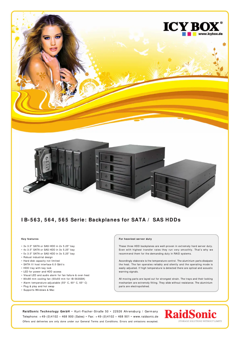 Página 1 del manual Ficha técnica Icy Box IB-565SSK