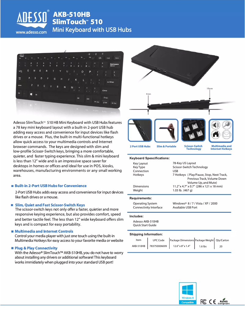 Image de la première page du manuel de l'appareil SlimTouch 510