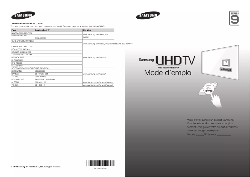 Página 1 del manual Manual de usuario Samsung UA55HU9000K