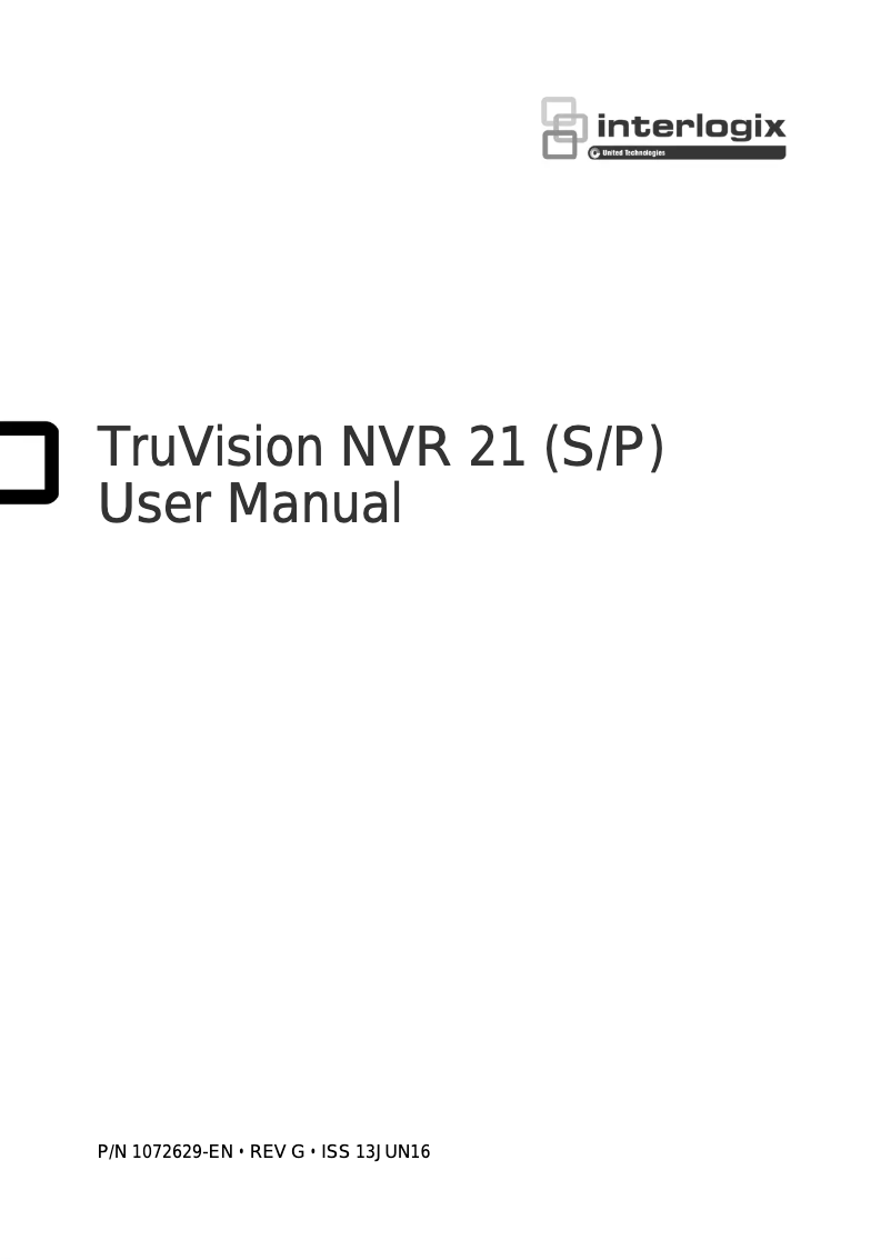 Page 1 de la notice Manuel utilisateur Interlogix TruVision TVN-2132P